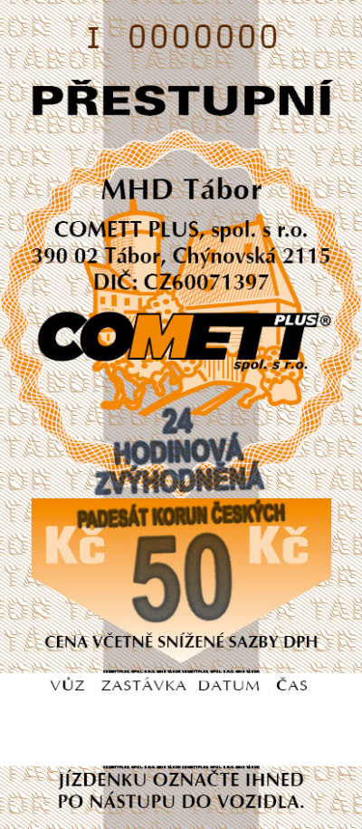 50 Kč (24 hodin) jízdenka zvýhodněná